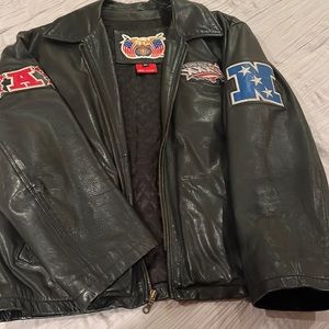 Jeff Hamilton leather jacket from 2002 super bowl.